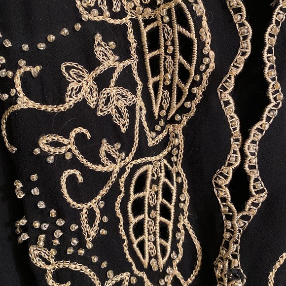 NWT π€ E.I.C. 100% Silk, Embroidered Beaded Blouse, Empire Waist, Side Zipper - Picture 10 of 12